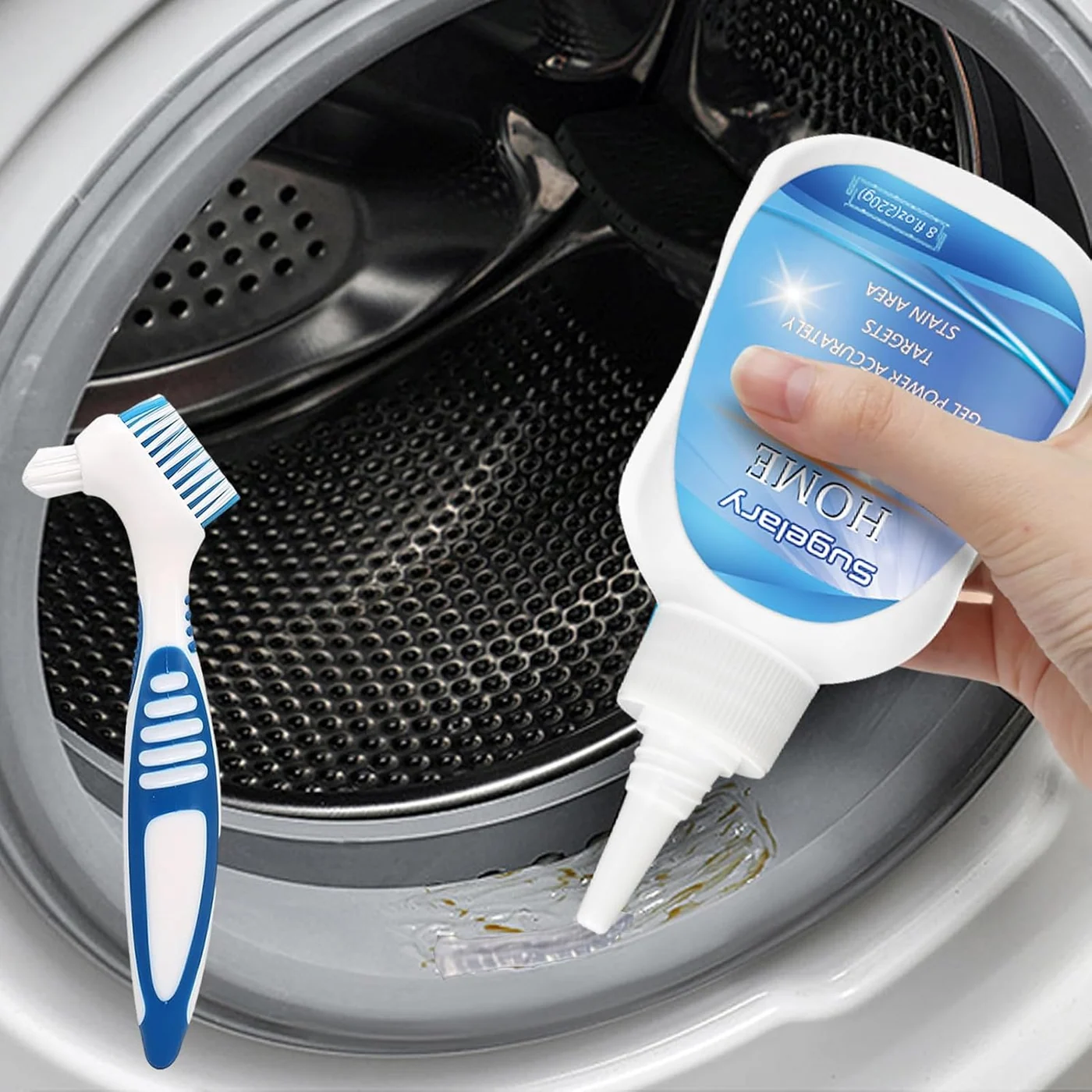 Sugelary stain gel on a washer door seal